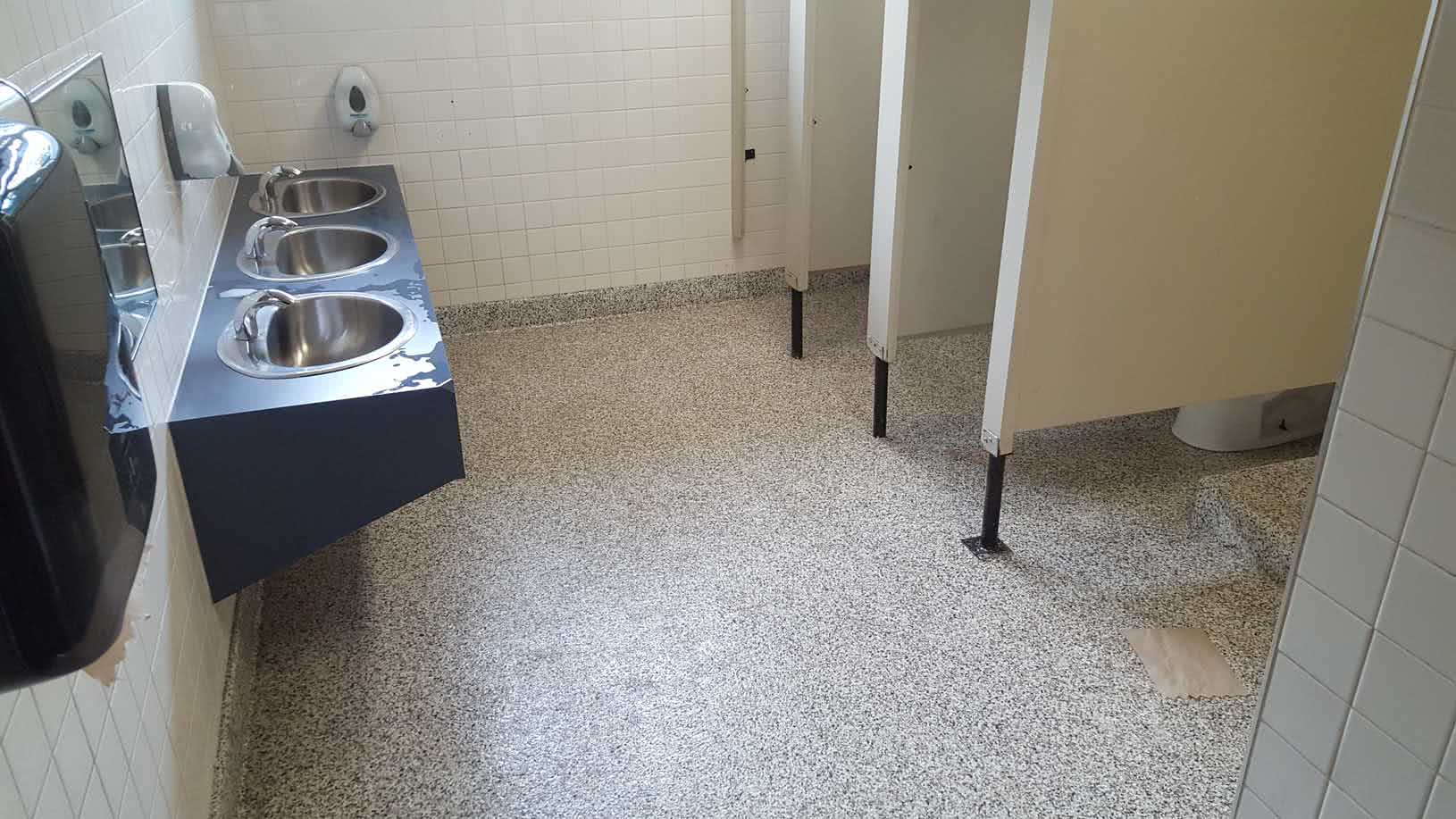 Epoxy floor coating and repair at Lochside Elementary