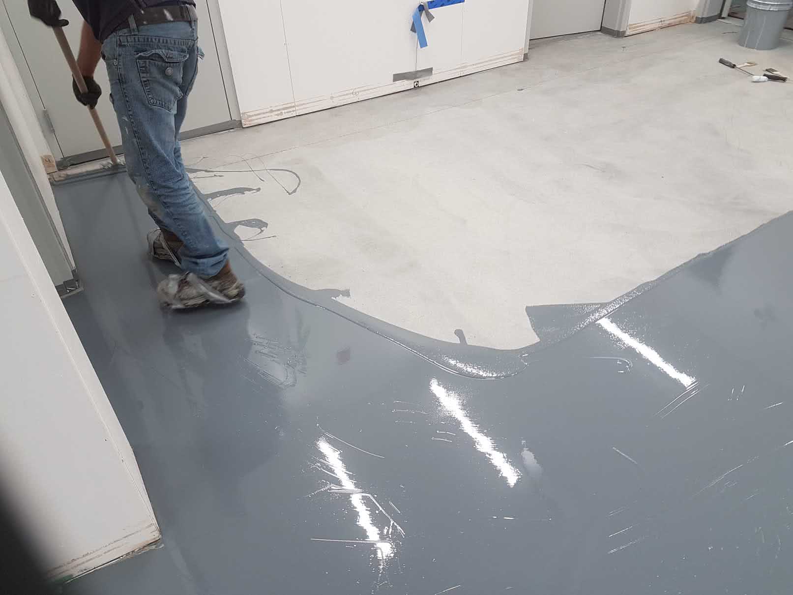Concrete urethane floor coating at Steve Marshall Ford