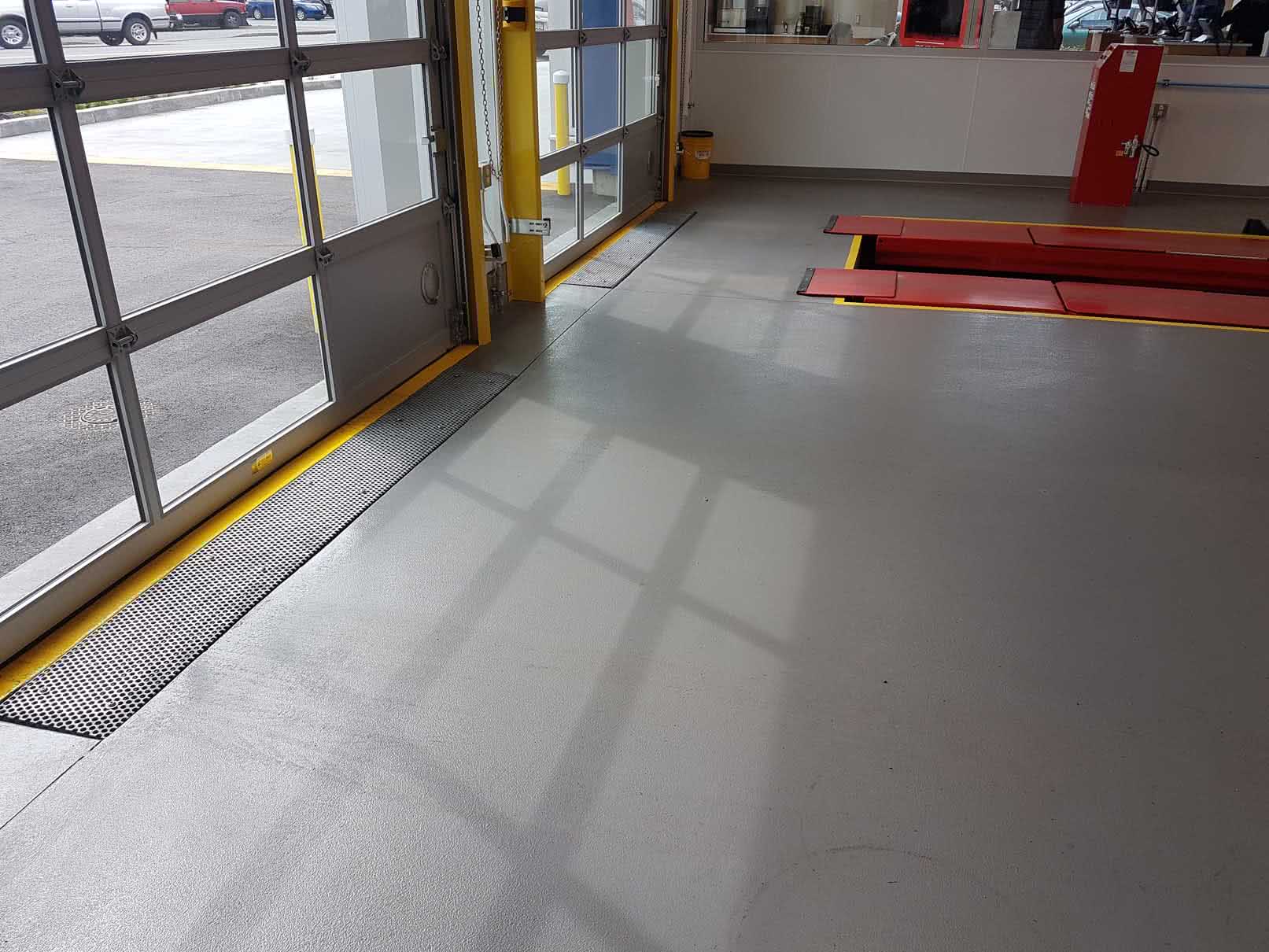 Epoxy urethane garage floor coating at BCAA