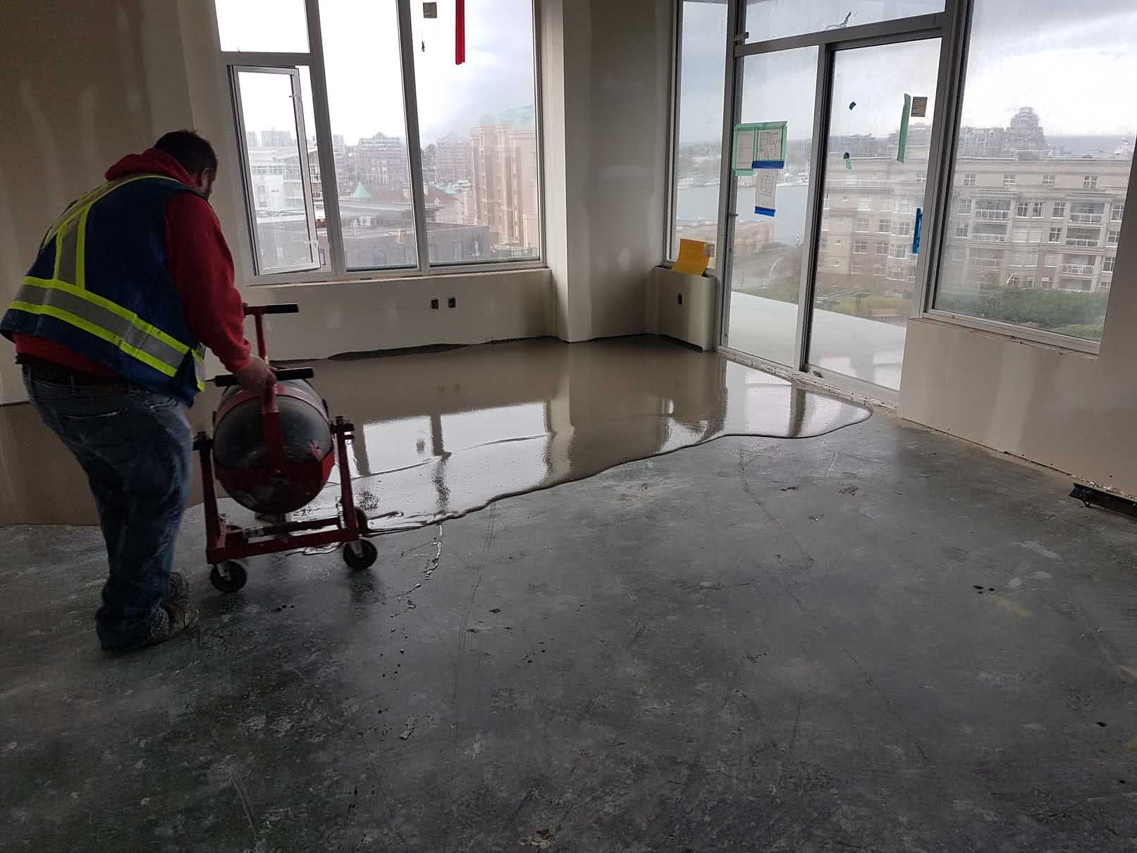 Concrete floor leveling and resurfacing at Bayview Place