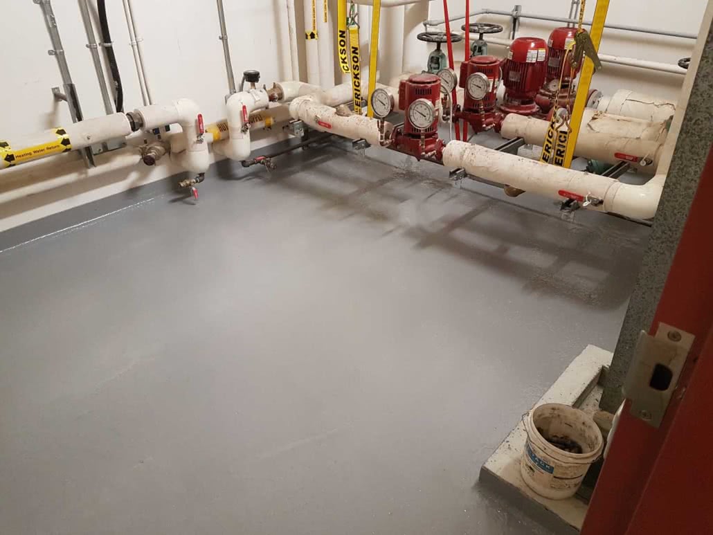 Epoxy floor coating at Lakeview Elementary
