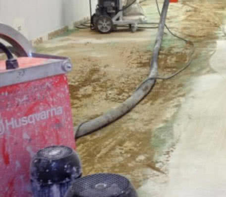 Concrete leveling and resurfacing preparation