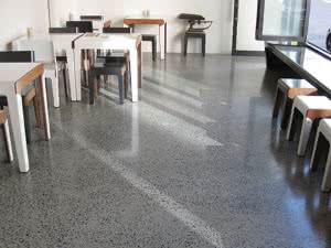 Resurfaced concrete floor