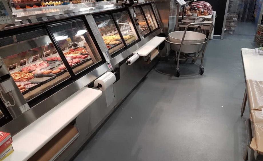 grocery store with epoxy floor coating