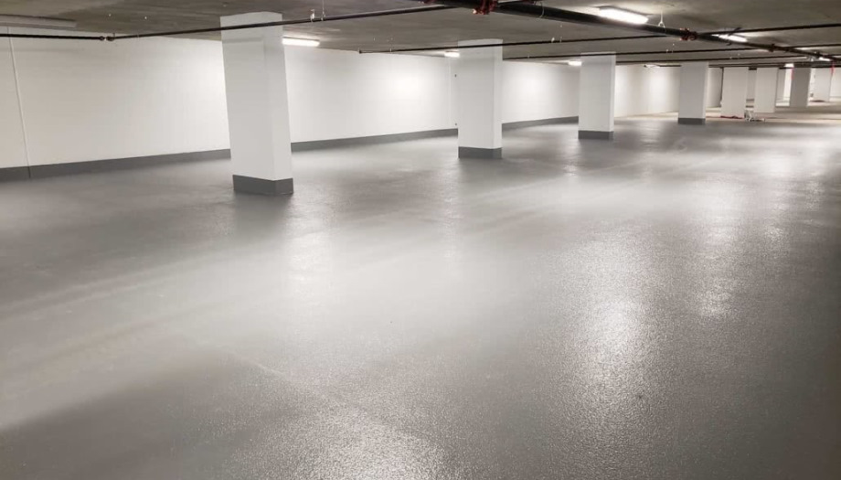 parkade floor with epoxy coating