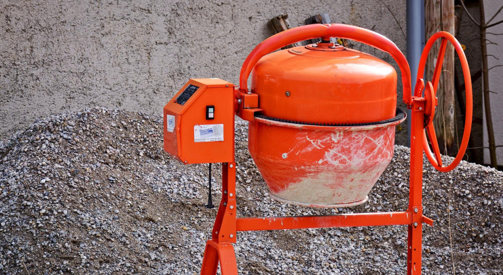 orange cement mixer