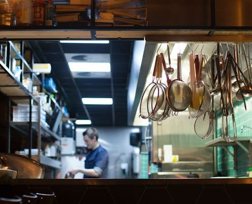 cook in commercial kitchen